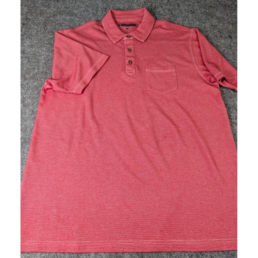 Pebble Beach Performance Polo Shirt Mens‎ Large Red Golf Pocket